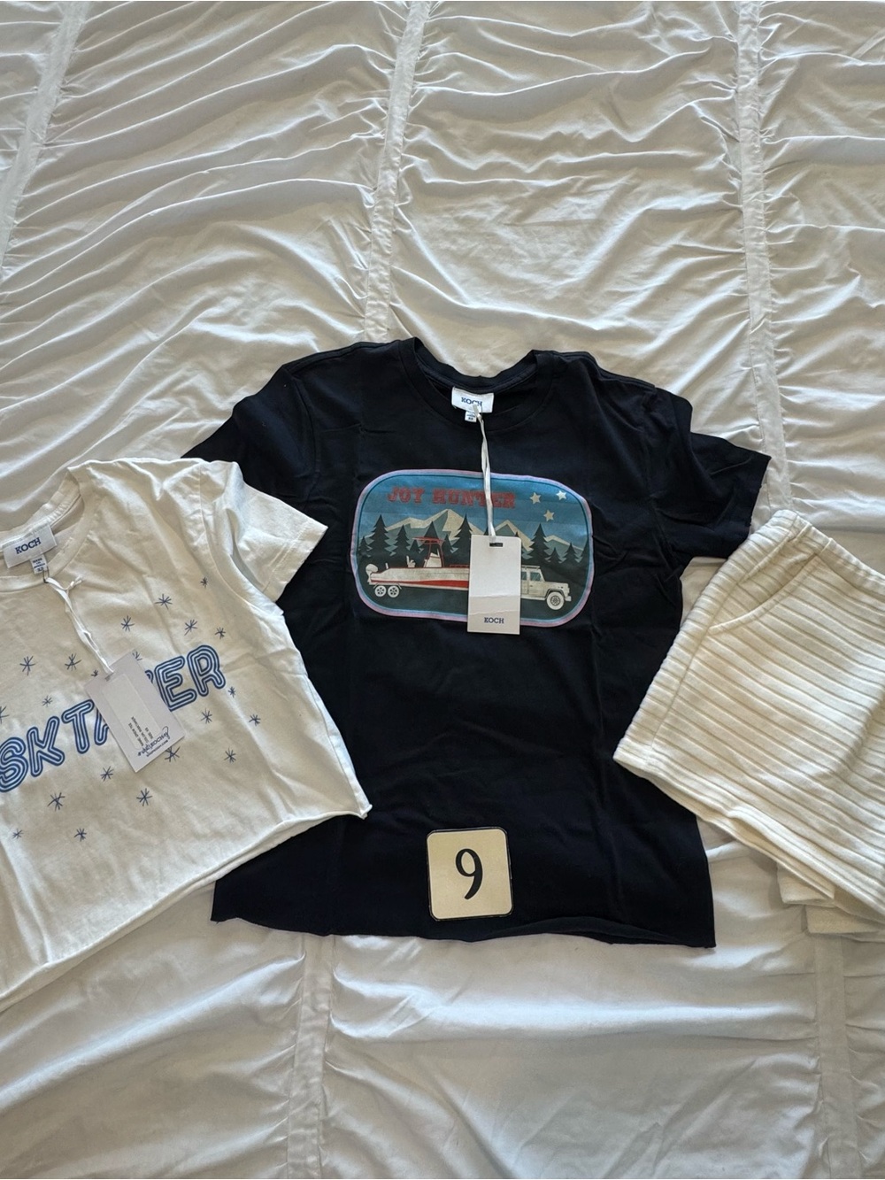 Black Graphic women Tee with Vintage Camping Patch -